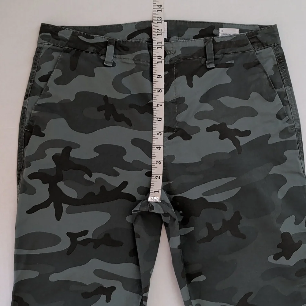 Gap "Gap for Good" Girlfriend Khaki Camouflage Pants 10 Green Pockets - Picture 14 of 15